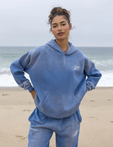 Indigo Oversized Hoodie with Inspirational Imago Dei Design