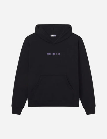 Statement Black Hoodie with Inspirational Scripture Design