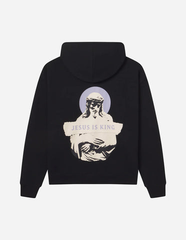 Statement Black Hoodie with Inspirational Scripture Design