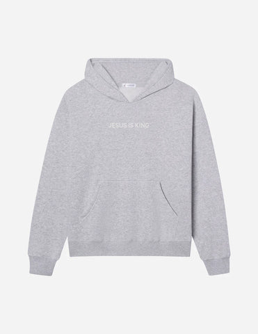Heather Grey Jesus Is King Unisex Hoodie - Inspirational Streetwear