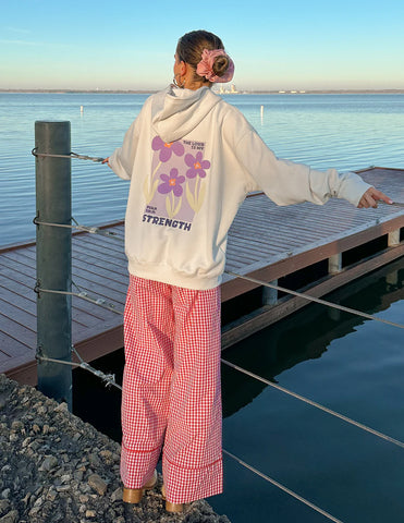 Floral Faith Hoodie with Inspirational Verse - My Strength Unisex Sweatshirt