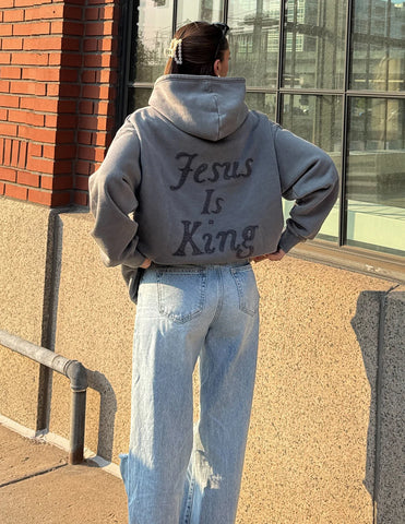 Bold Faith Hoodie with Not Sorry Jesus Is King Statement
