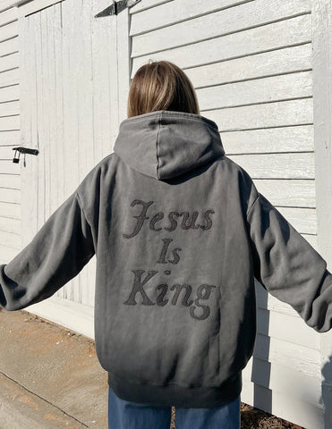 Bold Faith Hoodie with Not Sorry Jesus Is King Statement