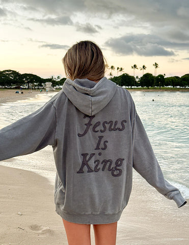 Bold Faith Hoodie with Not Sorry Jesus Is King Statement