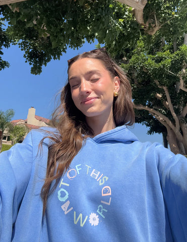 Inspiring Provence Blue Hoodie with Romans 12:2 Scripture