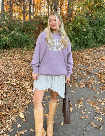 Faithful Statement Hoodie with Floral Appliqué Design