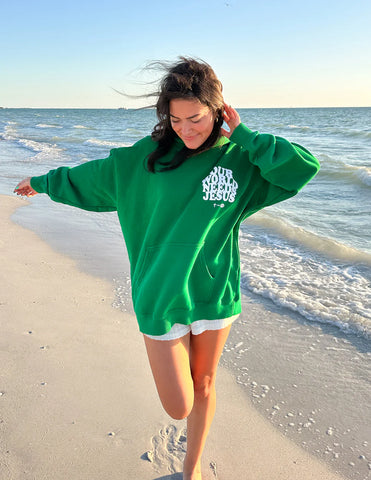 Faith-Filled Unisex Hoodie in Soft Green Ombre for Everyday Inspiration