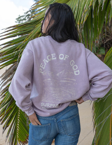 Vintage Orchid Christian Crewneck Sweatshirt with Inspirational Scripture