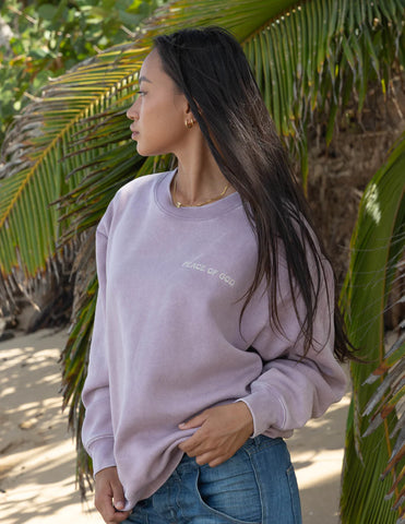 Vintage Orchid Christian Crewneck Sweatshirt with Inspirational Scripture
