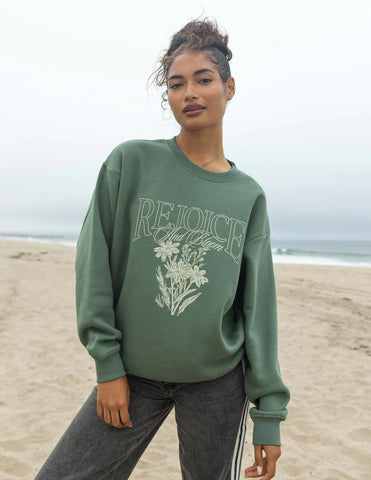 Super Soft Forest Green Crewneck with Inspirational Scripture Design