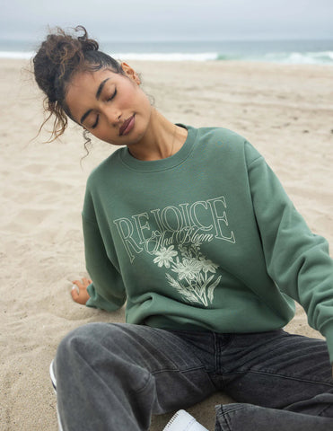 Super Soft Forest Green Crewneck with Inspirational Scripture Design
