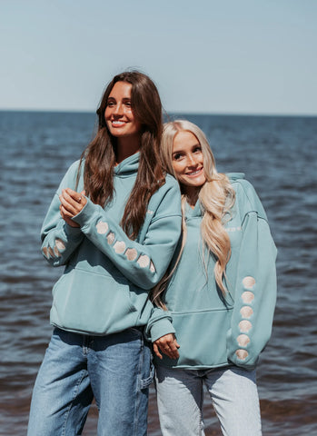 Ocean-Inspired Hoodie with Embroidered Shells for Coastal Style