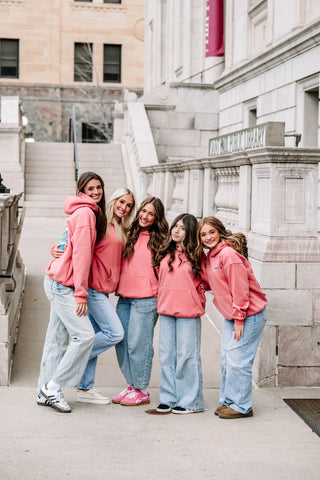 Sunset Surf Hoodie in Coral Hibiscus for Cozy Everyday Adventures