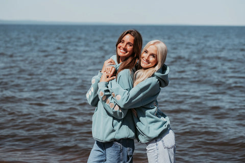 Ocean-Inspired Hoodie with Embroidered Shells for Coastal Style