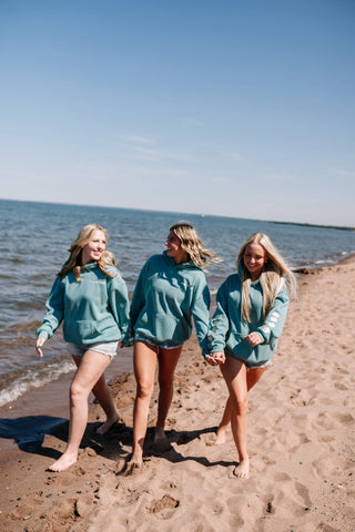 Ocean-Inspired Hoodie with Embroidered Shells for Coastal Style