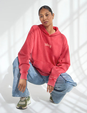 I AM Unisex Hoodie - Bold Faith Inspired Streetwear in Ribbon Red