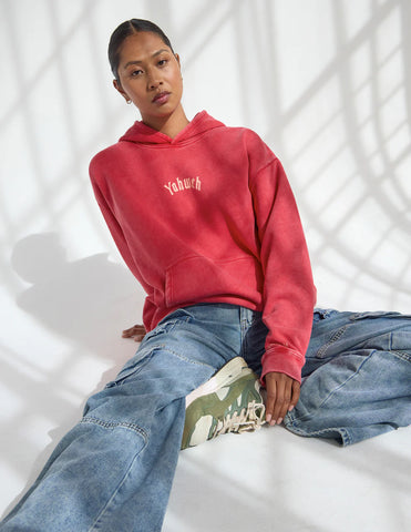 I AM Unisex Hoodie - Bold Faith Inspired Streetwear in Ribbon Red