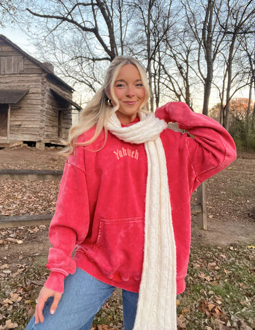 I AM Unisex Hoodie - Bold Faith Inspired Streetwear in Ribbon Red