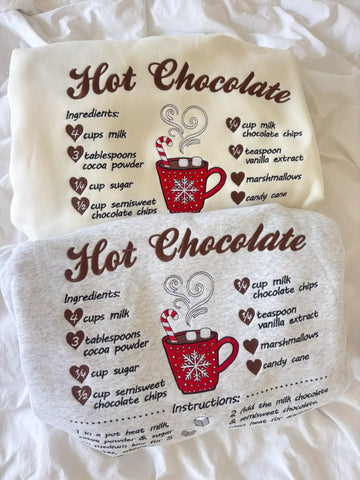 Cozy Hot Chocolate Recipe Embroidered Hoodie for Christmas Comfort
