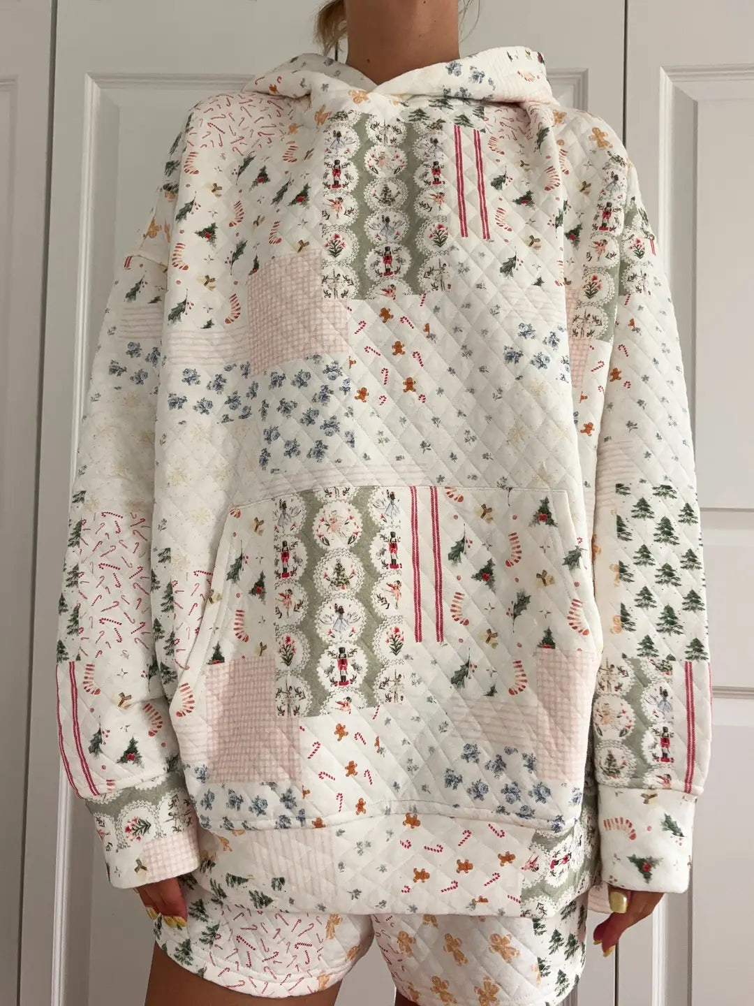Cozy Christmas Quilted Hoodie for Holiday Comfort & Style