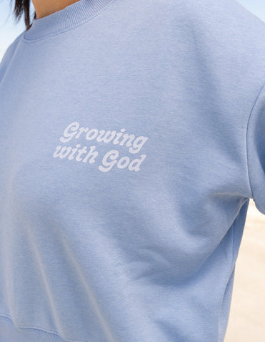 Cropped Light Blue Sweatshirt for Everyday Faith and Style