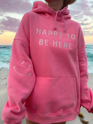 Effortlessly Cozy Embroidered Hoodie with Positive Statement Design