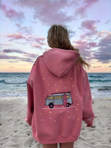 Pink Vanilla Ice Cream Embroidered Hoodie for Sweet Street Style