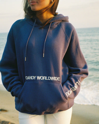 Oversized Blue Hoodie with Inspirational Words of Affirmation for Cozy Everyday Style