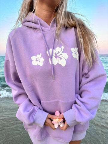 Vibrant Embroidered Hibiscus Hoodie for Effortless Summer Style
