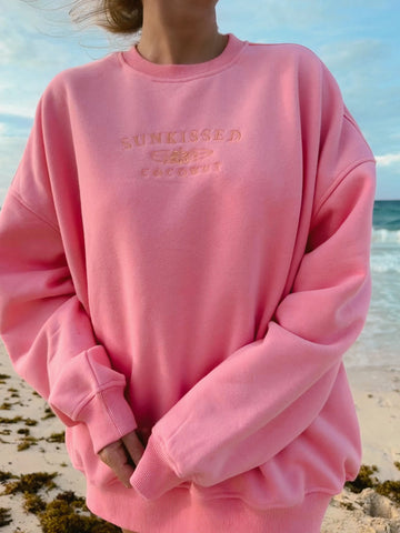 Vintage Surfboard Graphic Sweatshirt in Soft Pink